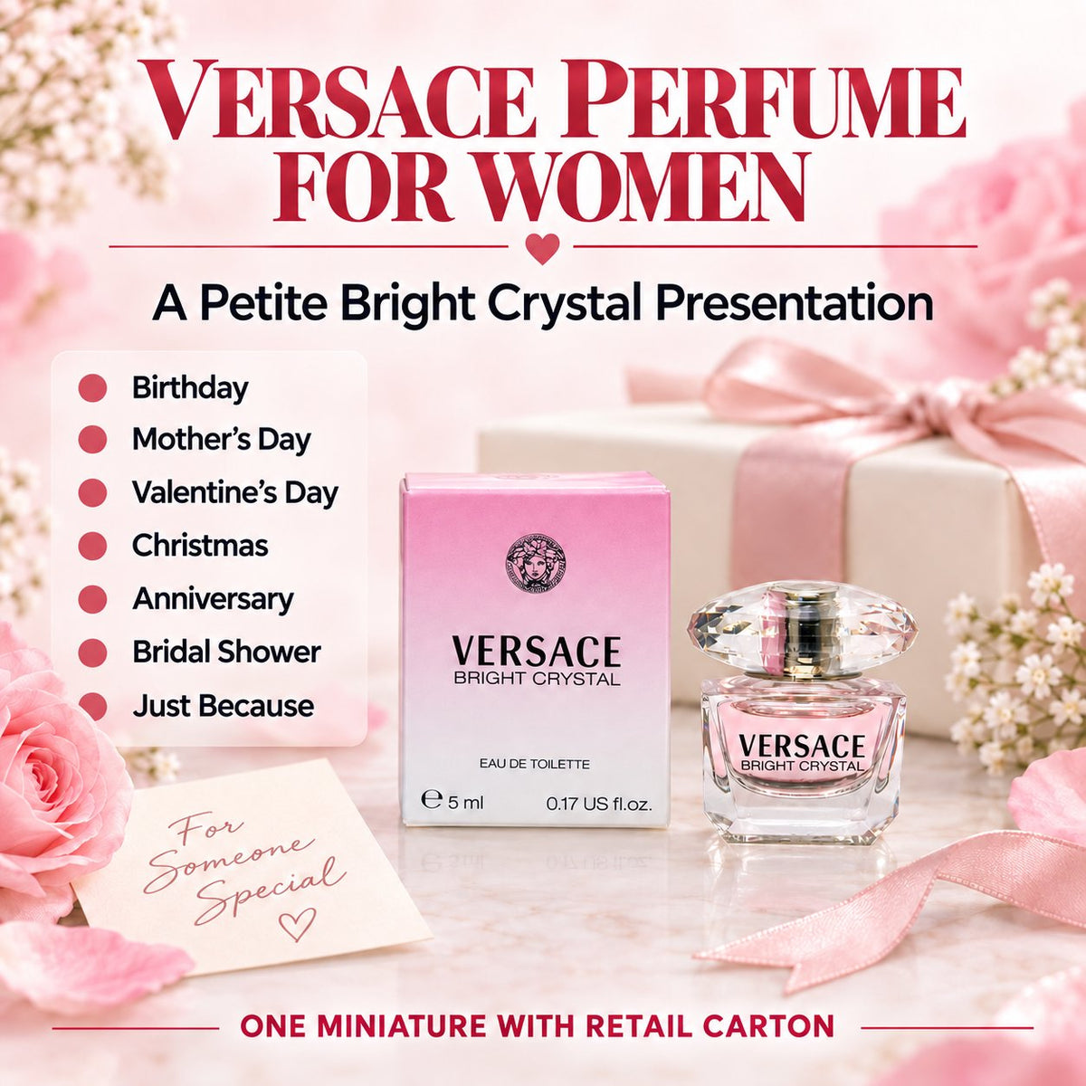 Versace Bright Crystal By Gianni Versace For Women. Eau De Toilette 0.17 Fl Oz Mini