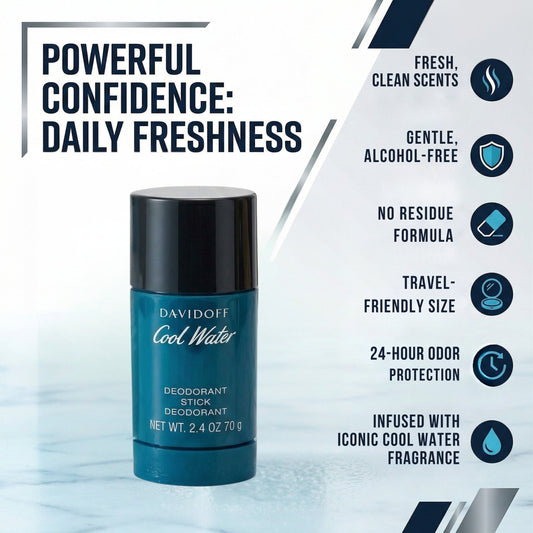 Davidoff Cool Water Deodorant Stick for Men – 2.4 oz / 70 g