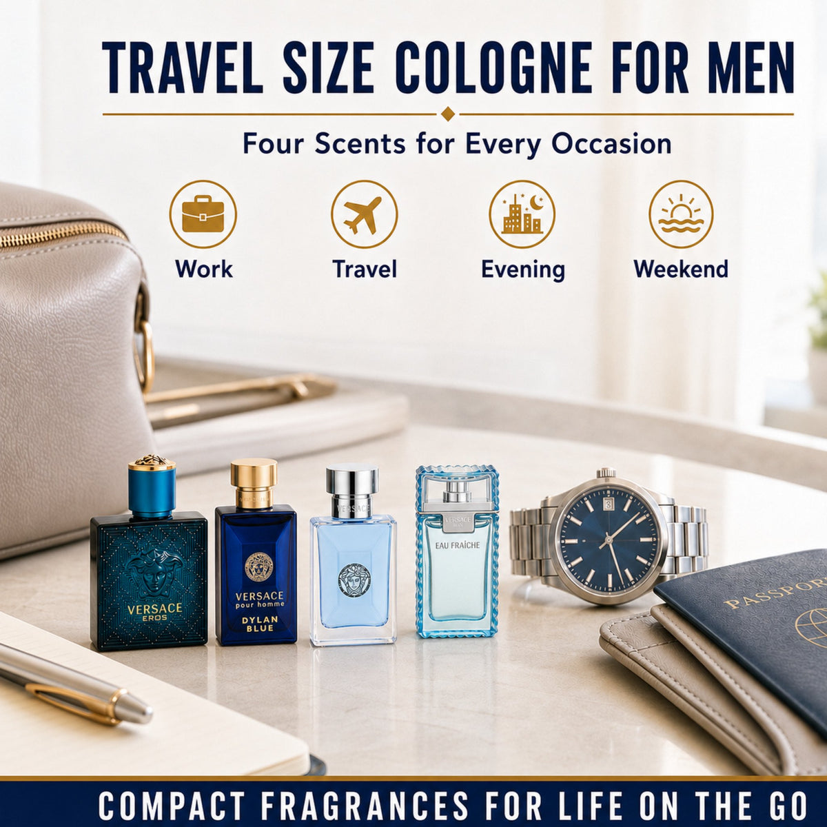 Versace Cologne for Men Variety 4 Piece Mini EDT Travel Splash 0.17 Ounce
