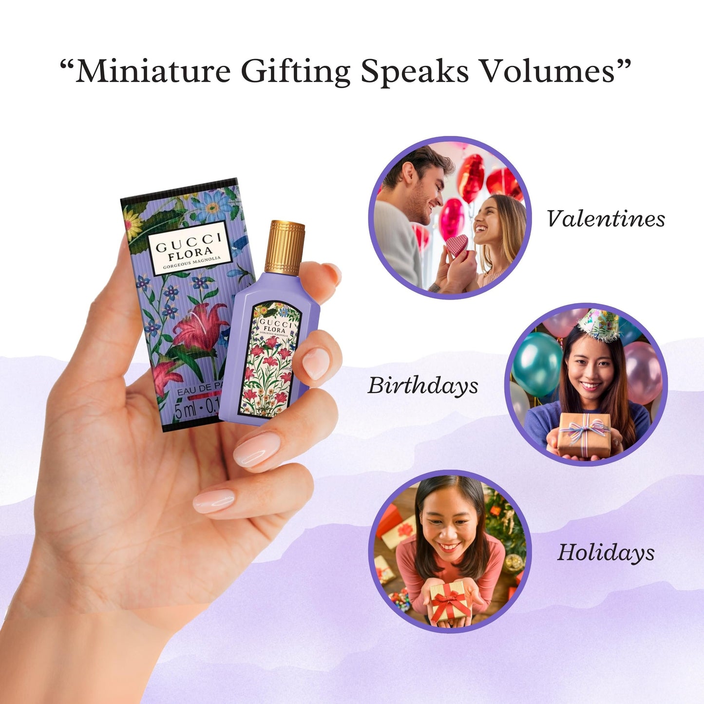 Gucci Flora Gorgeous Magnolia Eau De Parfum ~ Mini Splash Top 0.16 Fl Oz