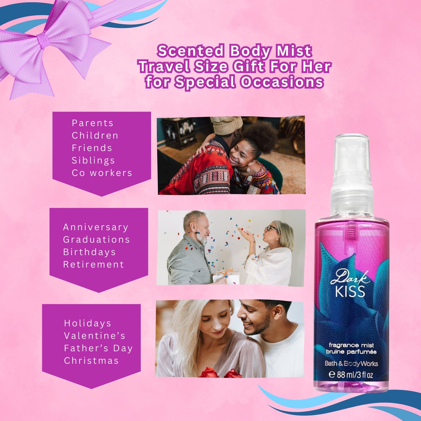 Bath&Body Works Dark Kiss Fragrance Mist for Women 3 oz