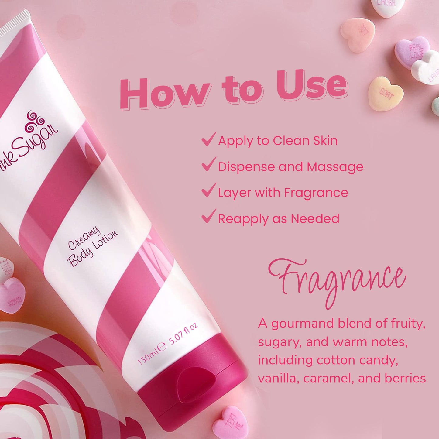 Pink Sugar by Aquolina, 5.07 oz Body Lotion for Women