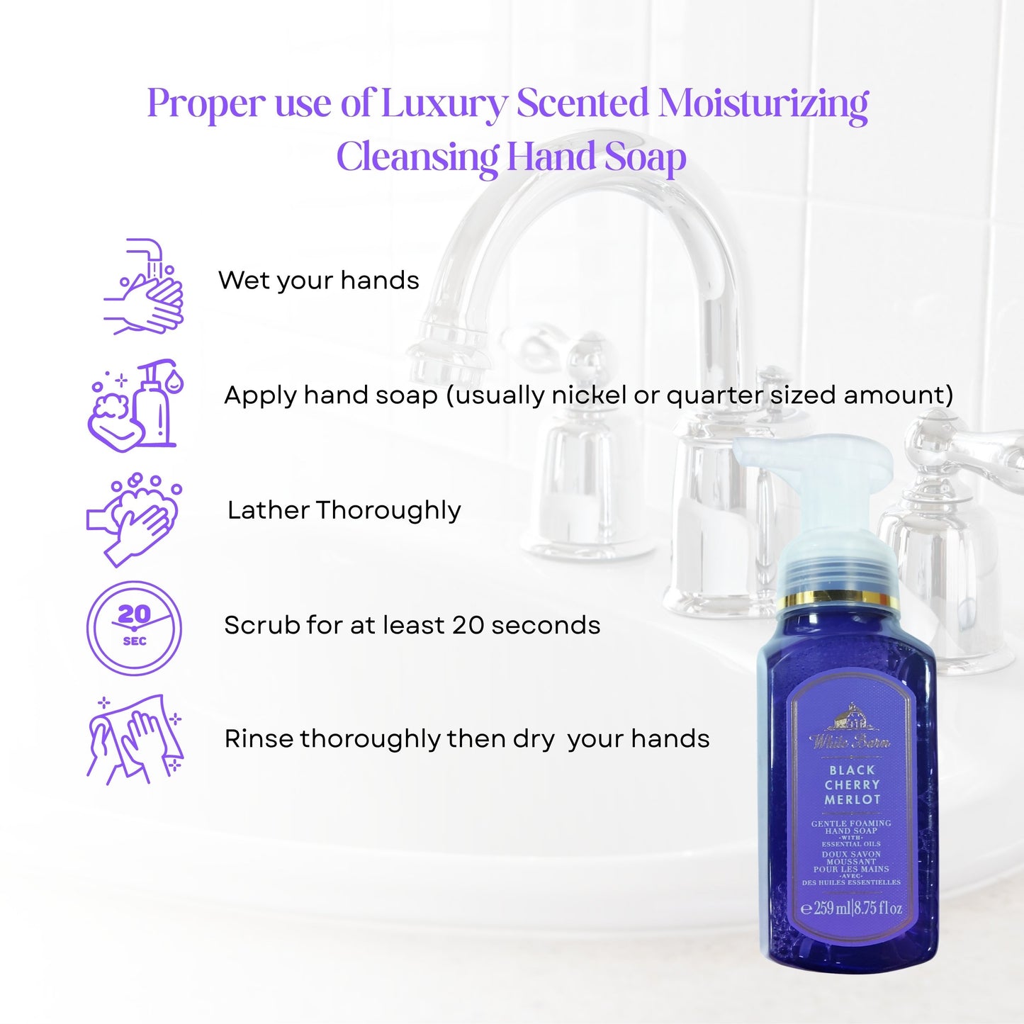 Bath & Body Works Black Cherry Merlot Gentle Foaming Hand Soap – 2 Pack (8.75 oz Each)