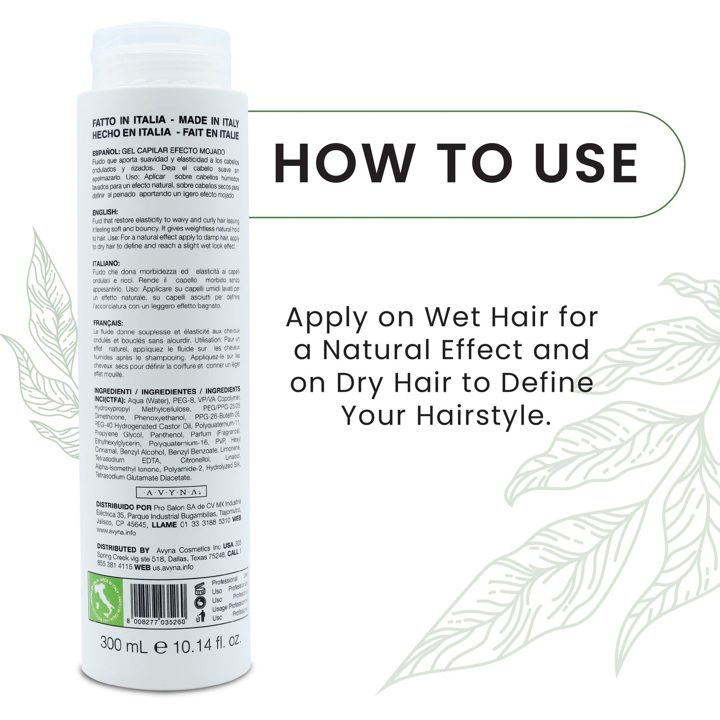 Avyna Xtyling Wet Look Hair Gel for Curly Hair 10.14 Fl oz./300ml