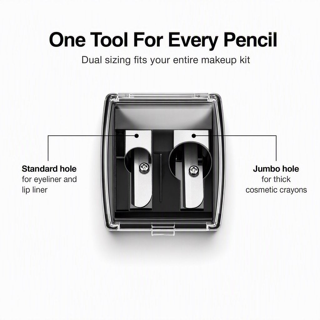 Professional Dual Hole Makeup Pencil Sharpener – For Eyeliner & Lip Liner