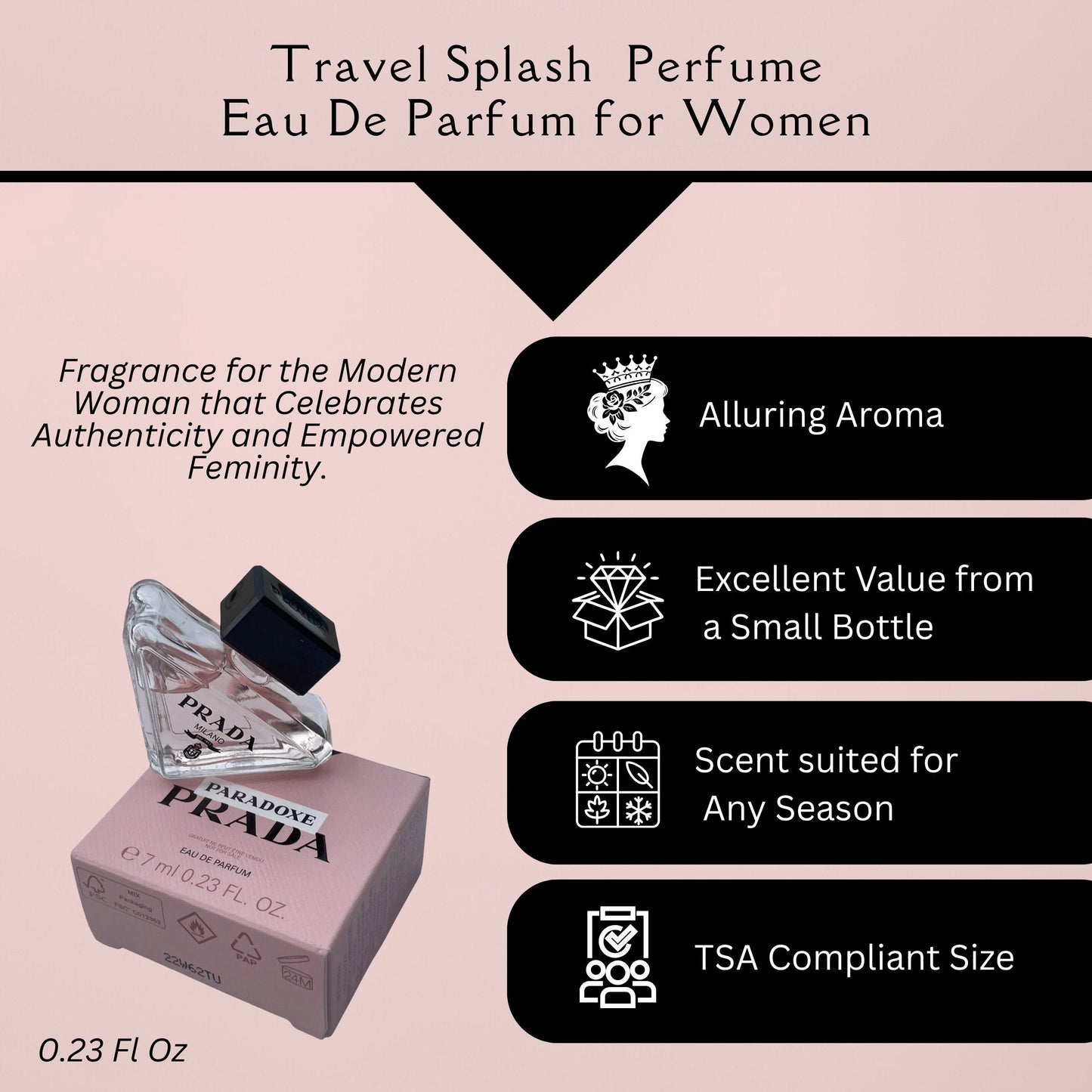 Prada Paradoxe Mini Perfume Women EDP Splash on Dabber 7 ml / 0.23 Fl Oz