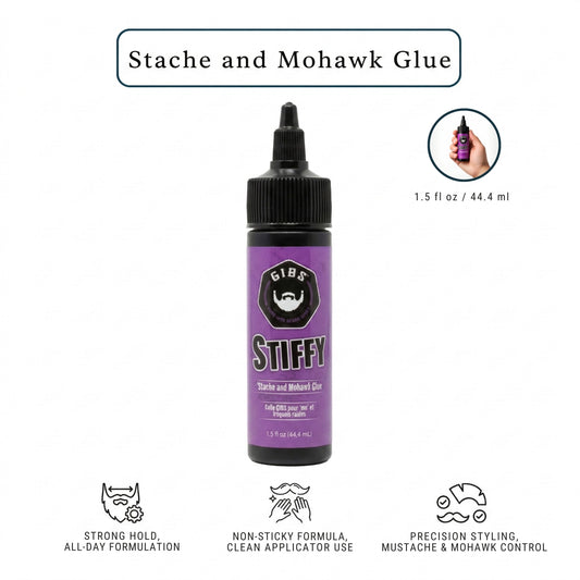 Gibs Stiffy Stache and Mohawk Glue, 1.5 Ounce