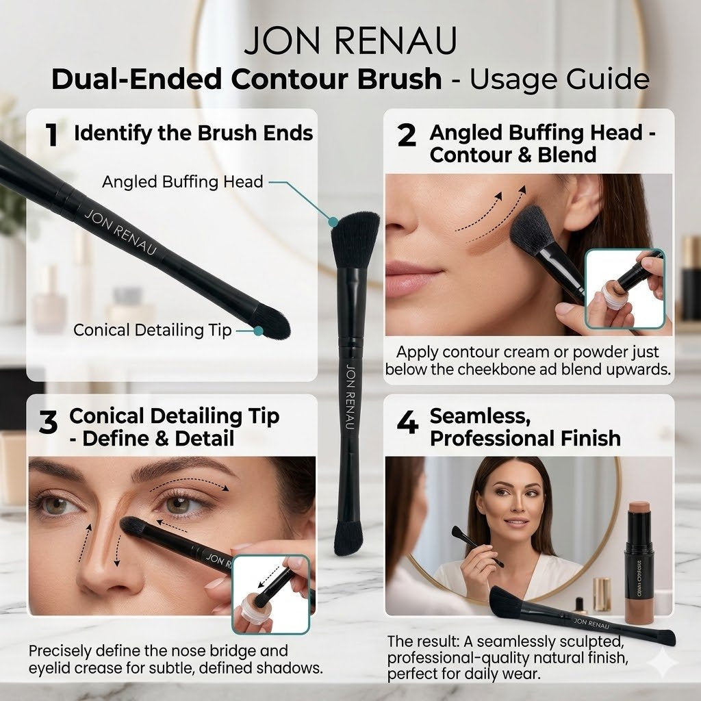 Jon Renau Applicator Cosmetic Brush for Makeup & Hair Powder Application