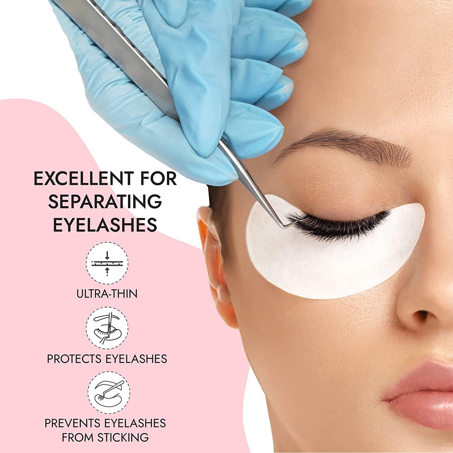 3D Beauty Biogel Eye Pads For Eyelash Extension - Lint Free Eye Pads Lash Extensions - Under Eye Patches For Eyelash Extension Kit - Under Eye Pads Eyelash Extension Supplies - 15 Sheets (30 Pairs)