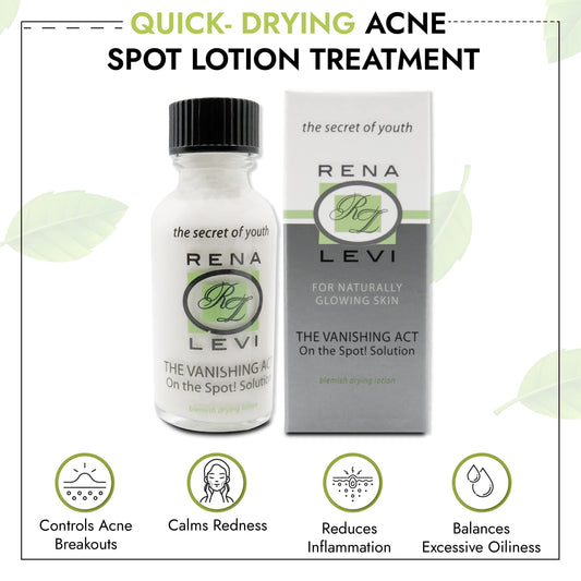 Rena Levi Acne Spot Treatment - One The Spot Acne Treatment For Face - Body Acne Treatment For Women - Acne Lotion For Face And Body - Dries Out Blemishes And Pores - Back Acne Treatment - 1oz