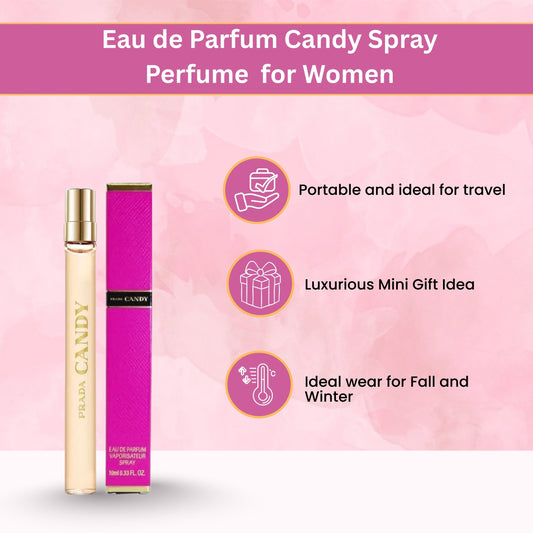 Prada Candy Perfume for Women EDP Travel Spray  0.33 Ounce