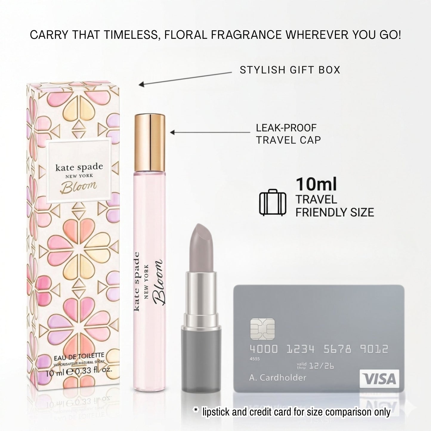 Kate Spade Bloom Eau de Toilette Travel Spray for Women – 10 ml Mini Perfume