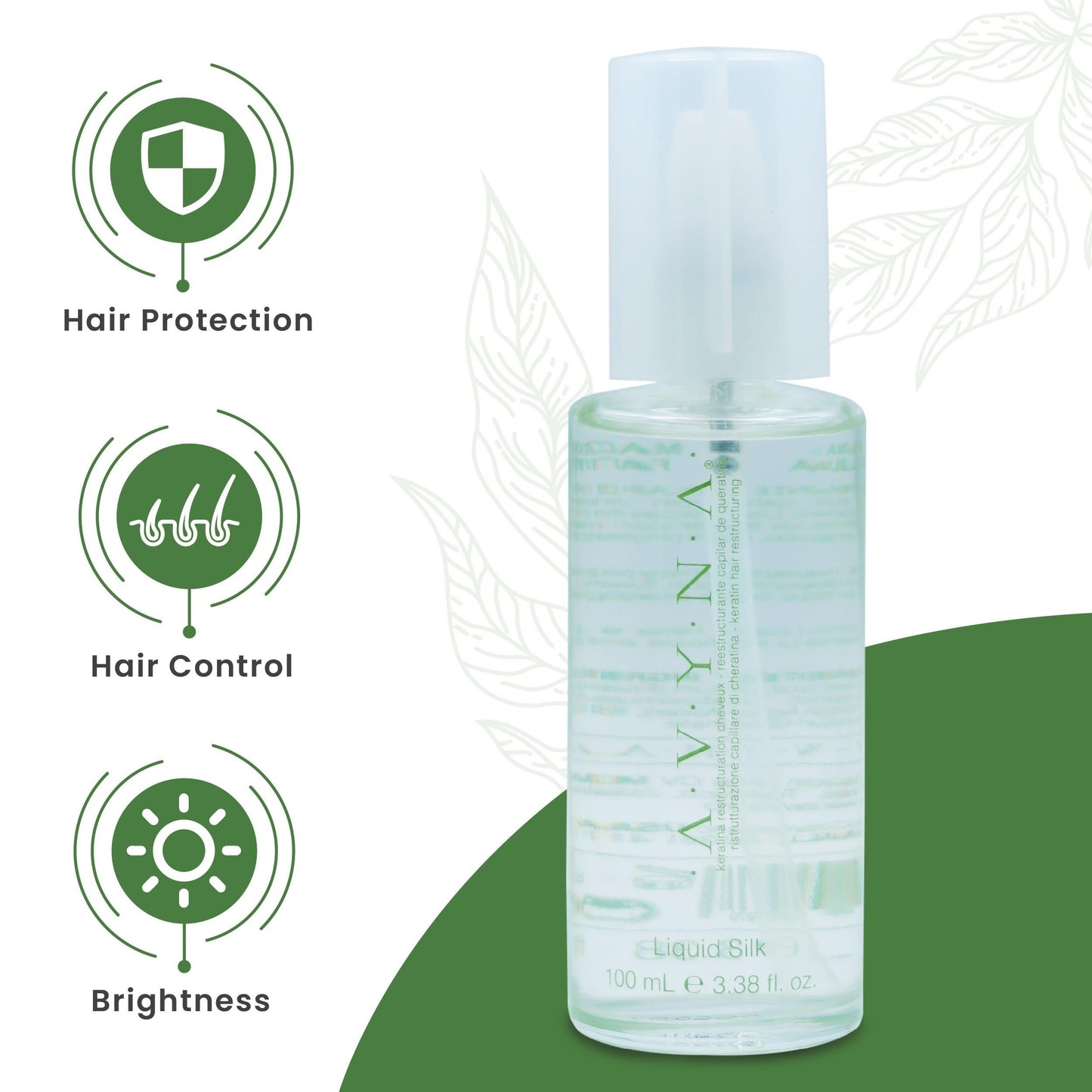 Avyna Keratin Hair Restructuring Liquid Silk Hair Protectant 3.38 fl oz