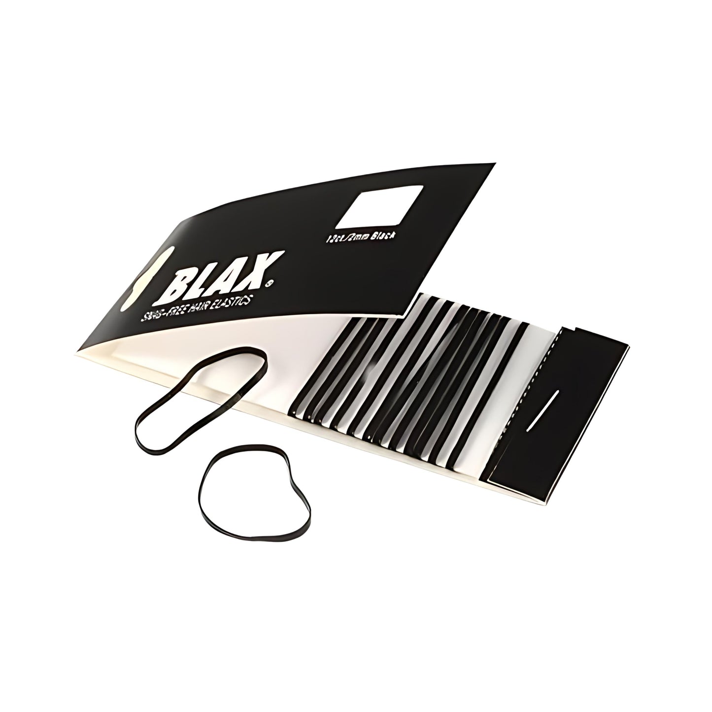 Blax Black Hair Elastics – Snag-Free Hair Ties, No-Damage Bands, 2mm 12 Count