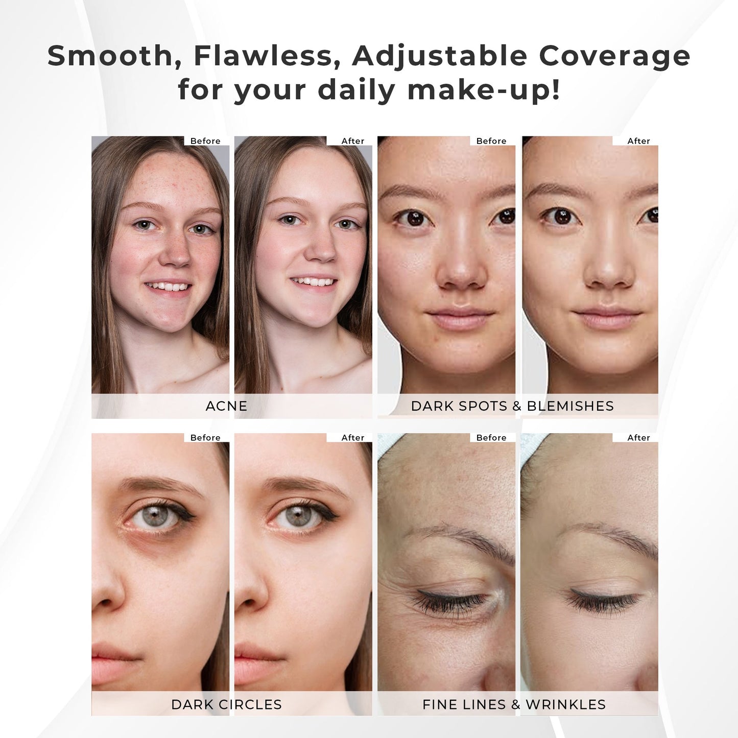 Adjustable Coverage Concealer #06 Medium with Neutral Undertone - Lightweight, Crease-Resistant Formula