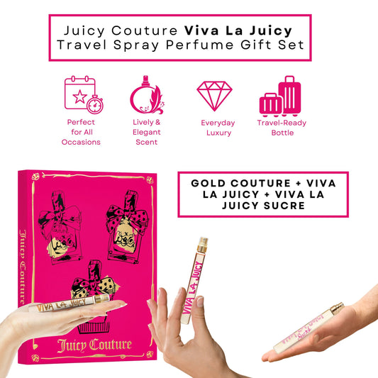 Juicy Couture Viva La Juicy 3-Piece Travel Spray Perfume Gift Set