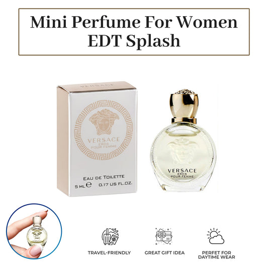 Versace Eros Pour Femme Mini Perfume Splash – 0.17 oz Travel Size