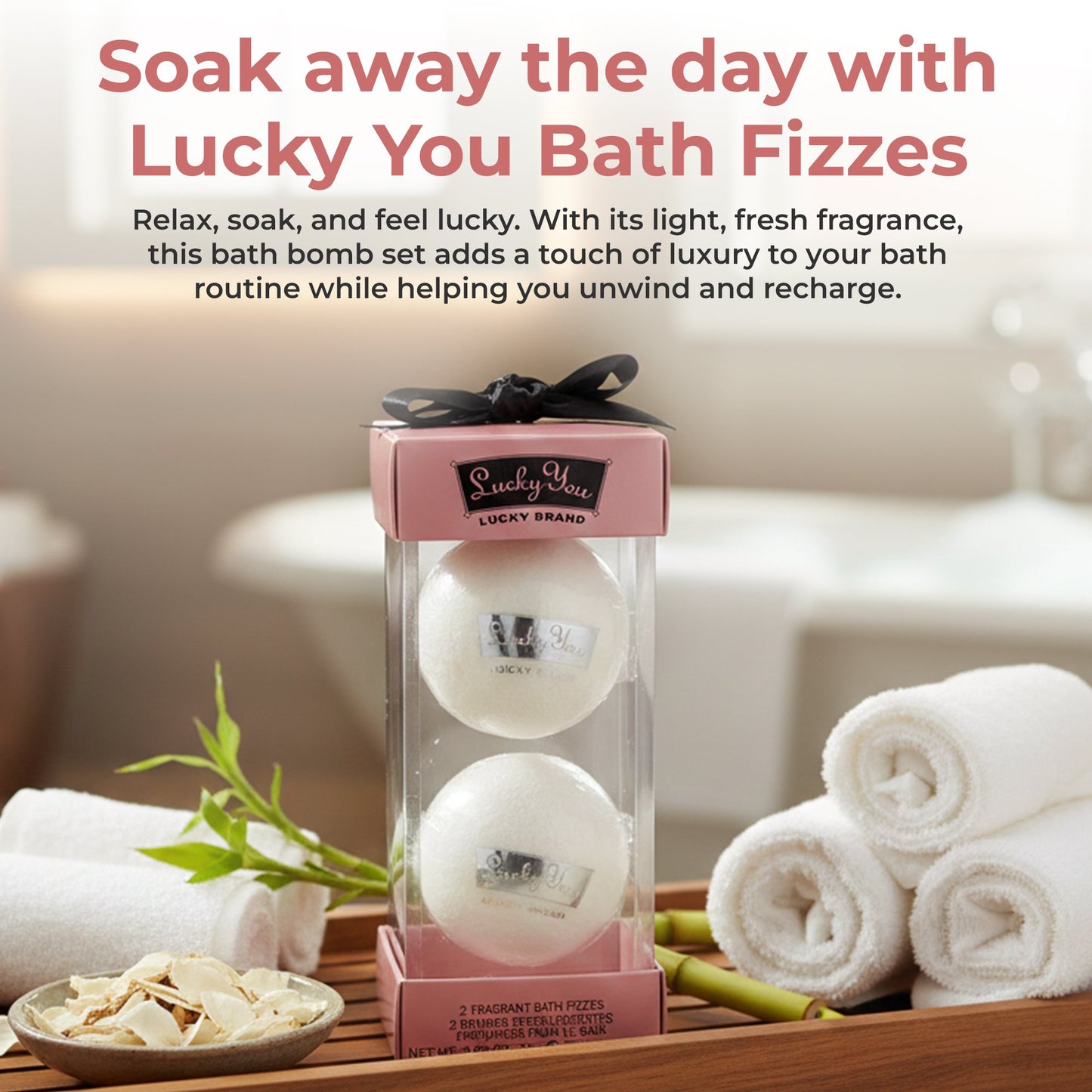Lucky You Bath Bombs for Women Gift Set – Scented Bath Bombs, Soothing Aromatherapy Fizz, Relaxing Spa Gift, 2 X 2.65 oz