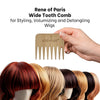 Rene of Paris Wooden Wide Tooth Comb – For Human & Synthetic Hair Wigs