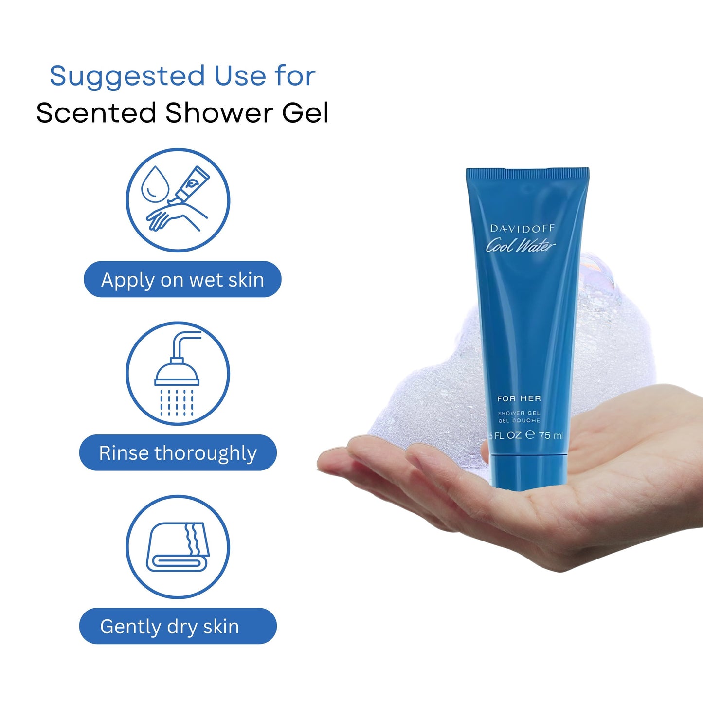 Cool Water for Women By Davidoff Perfume Gift Set- 4Pcs