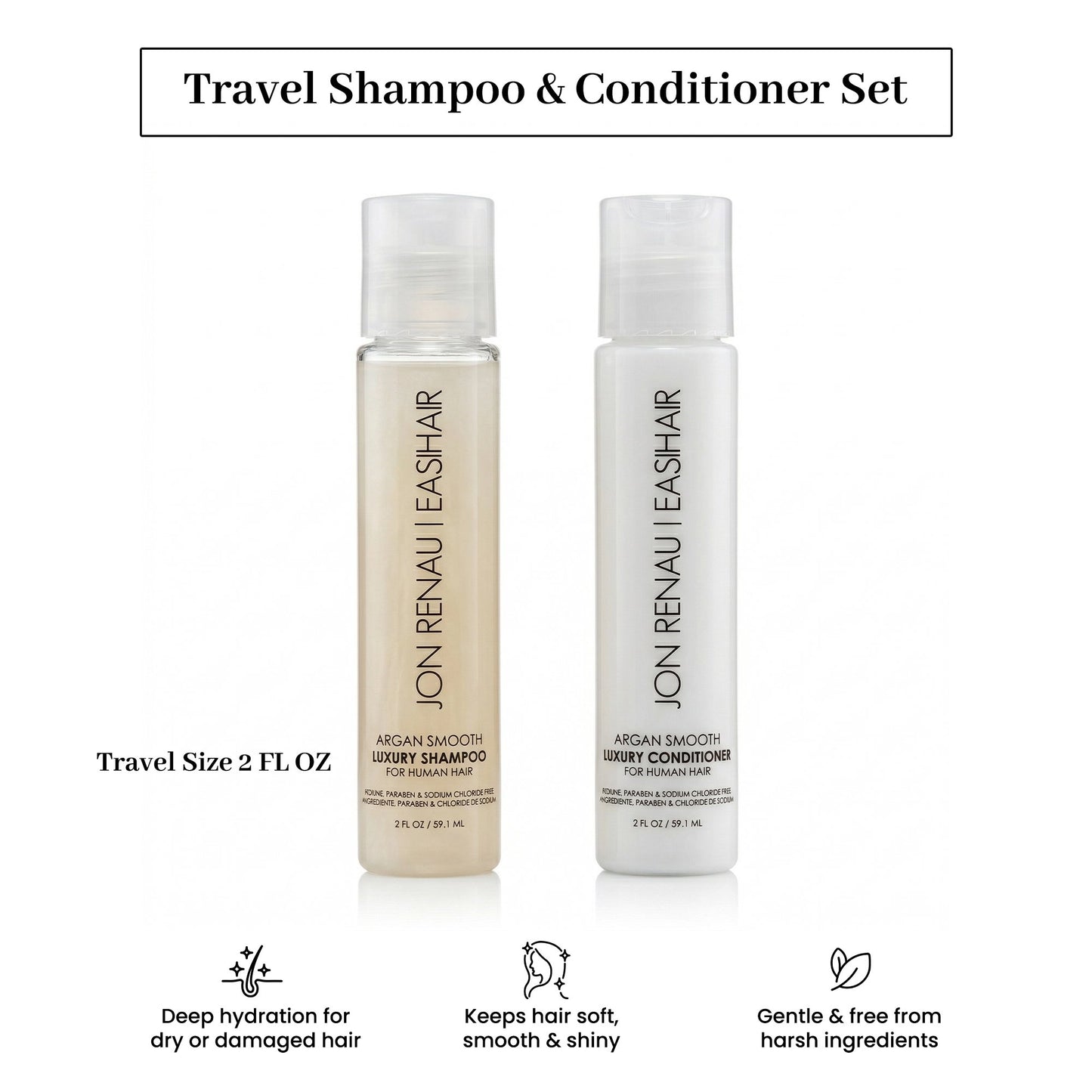 Jon Renau Argan Smooth Luxury Shampoo & Conditioner 2oz set