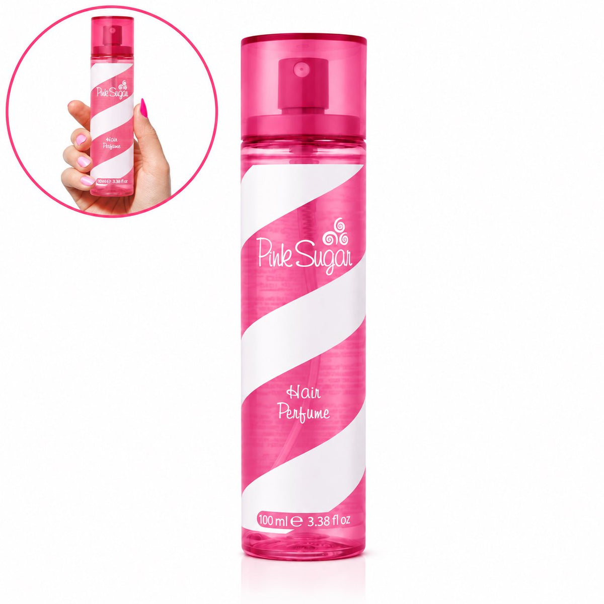 Aquolina Pink Sugar Hair Perfume – Scented Hair Mist for Women (3.4 oz)