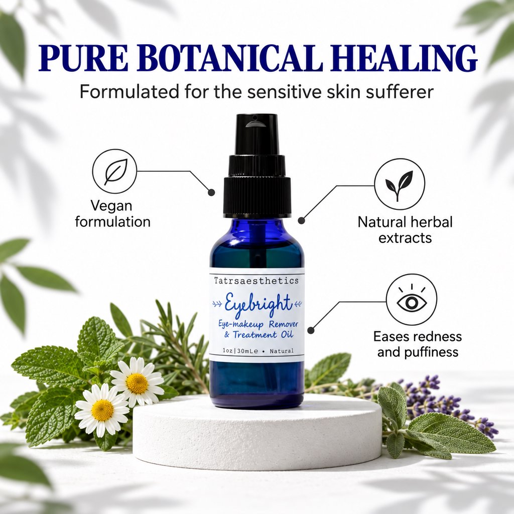 Vegan Eye Makeup Remover & Treatment Oil, Farmaesthetics Eyebright , 1 fl oz
