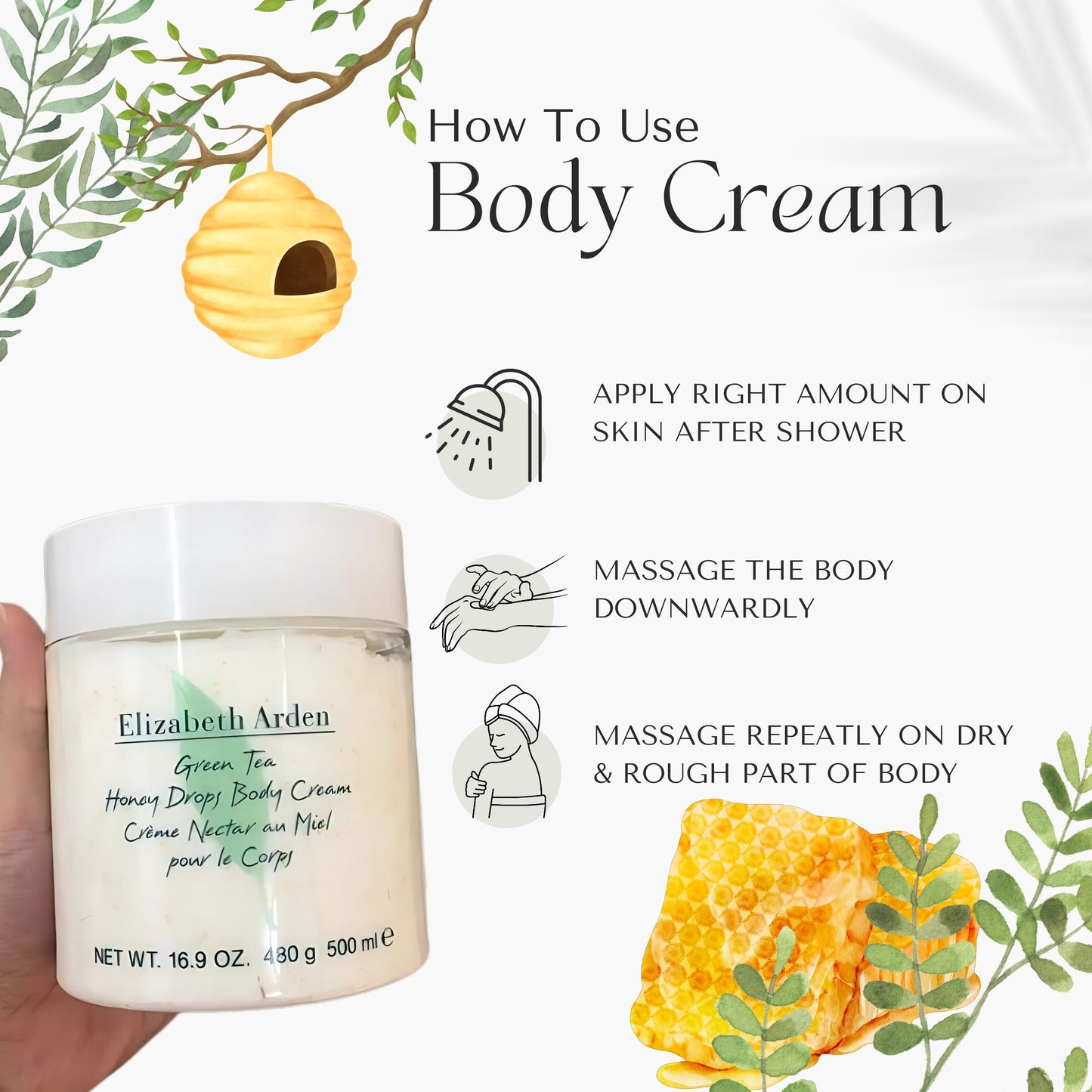 Elizabeth Arden Green Tea Honey Drops Body Lotion Cream, 16.9 Oz