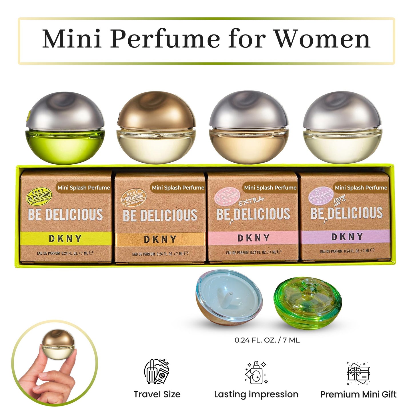 DKNY Be Delicious Mini Perfume Gift Set for Women Travel Size
