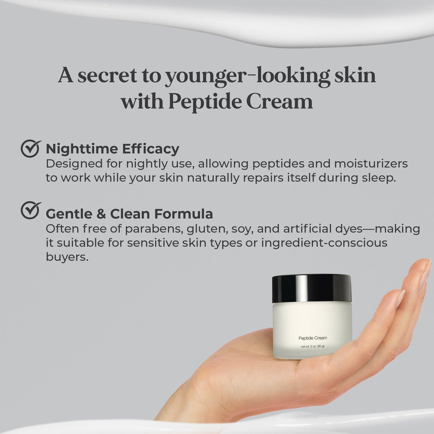 Anti-Aging Peptide Wrinkle Relaxing Creme-Helps Prevent Collagen Moisturize 2 oz