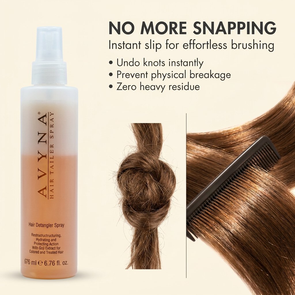 Avyna Hair Detangler Spray, Restructuring, Hydrating and Protecting Action With Goji Extract for Colored and Treated Hair 6.76 oz