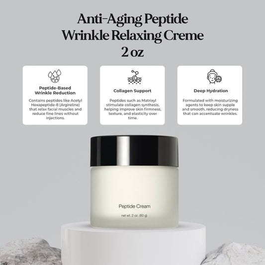 Anti-Aging Peptide Wrinkle Relaxing Creme-Helps Prevent Collagen Moisturize 2 oz