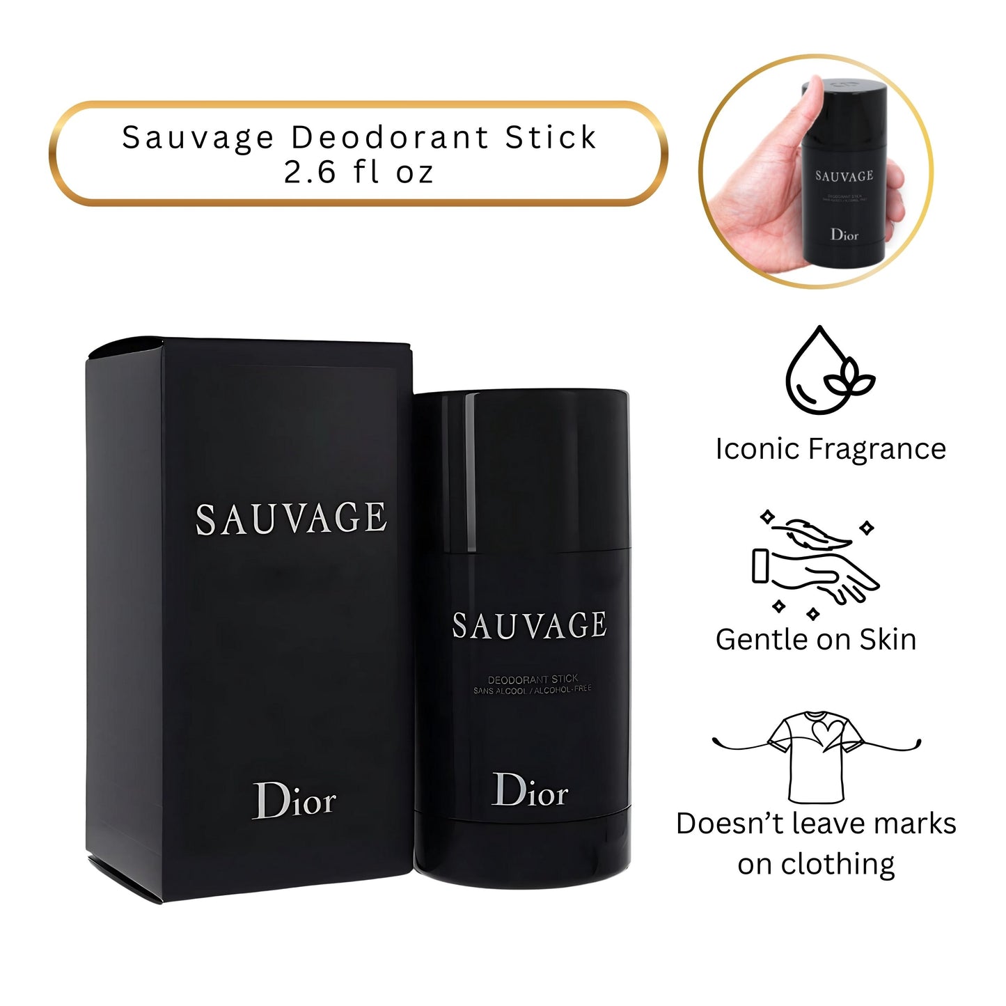 Christian Dior Sauvage for Men Deodorant Stick, 2.6 Ounce…