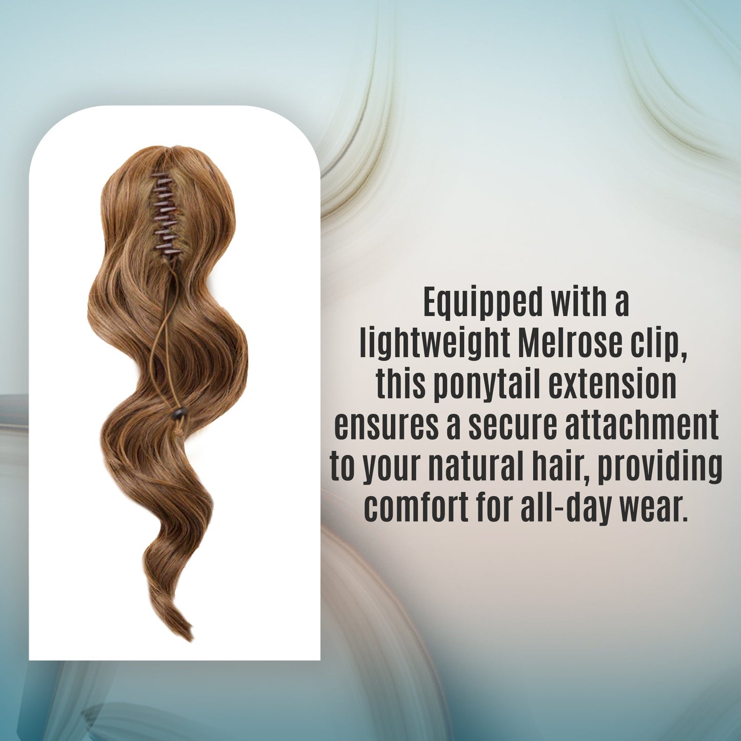 Rene of Paris Beachwave Ponytail Hair Extension – Medium Brown Synthetic Clip-In