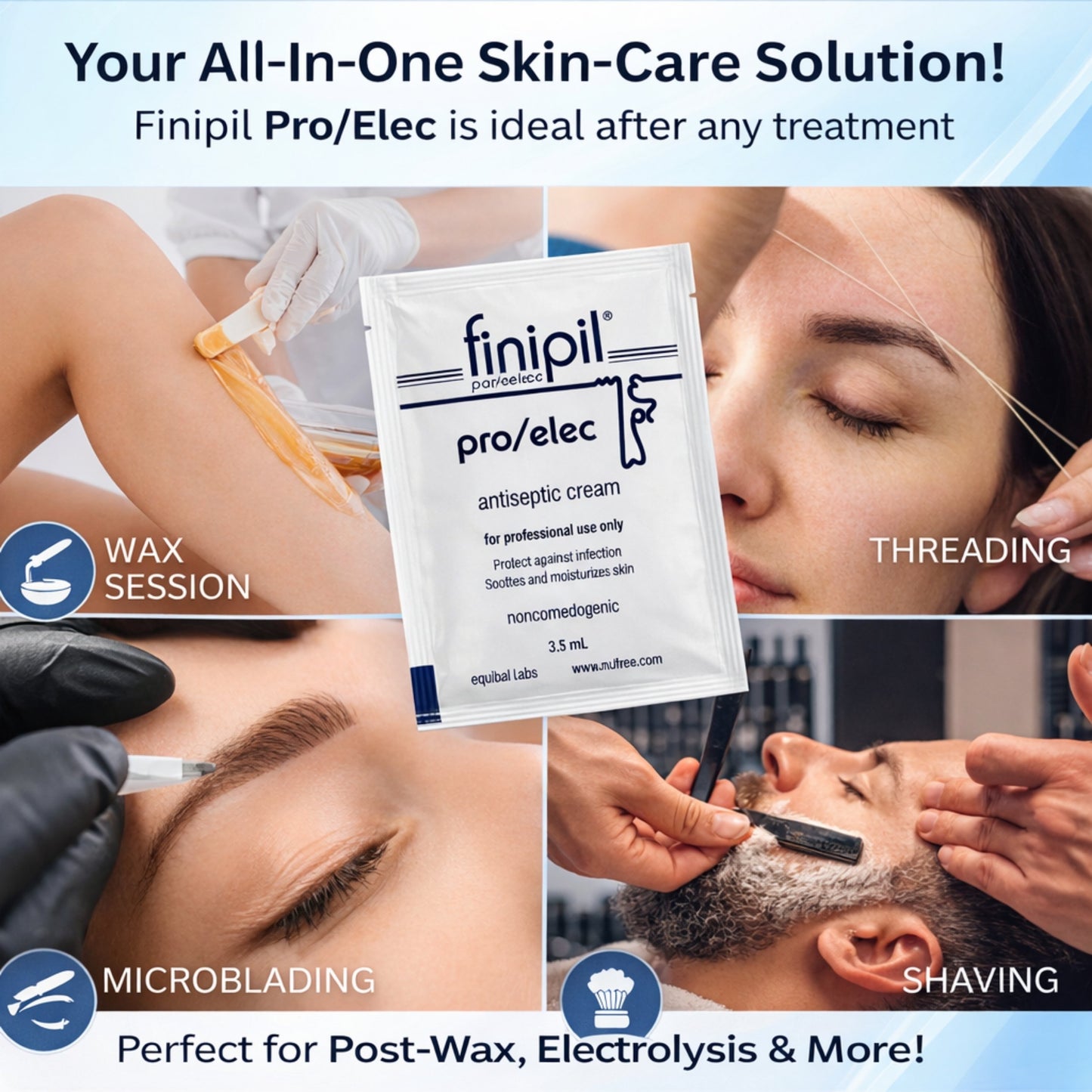 Finipil Antiseptic Cream Lotion – Post Hair Removal Treatment (12 Pack, 3.6 ml Each)