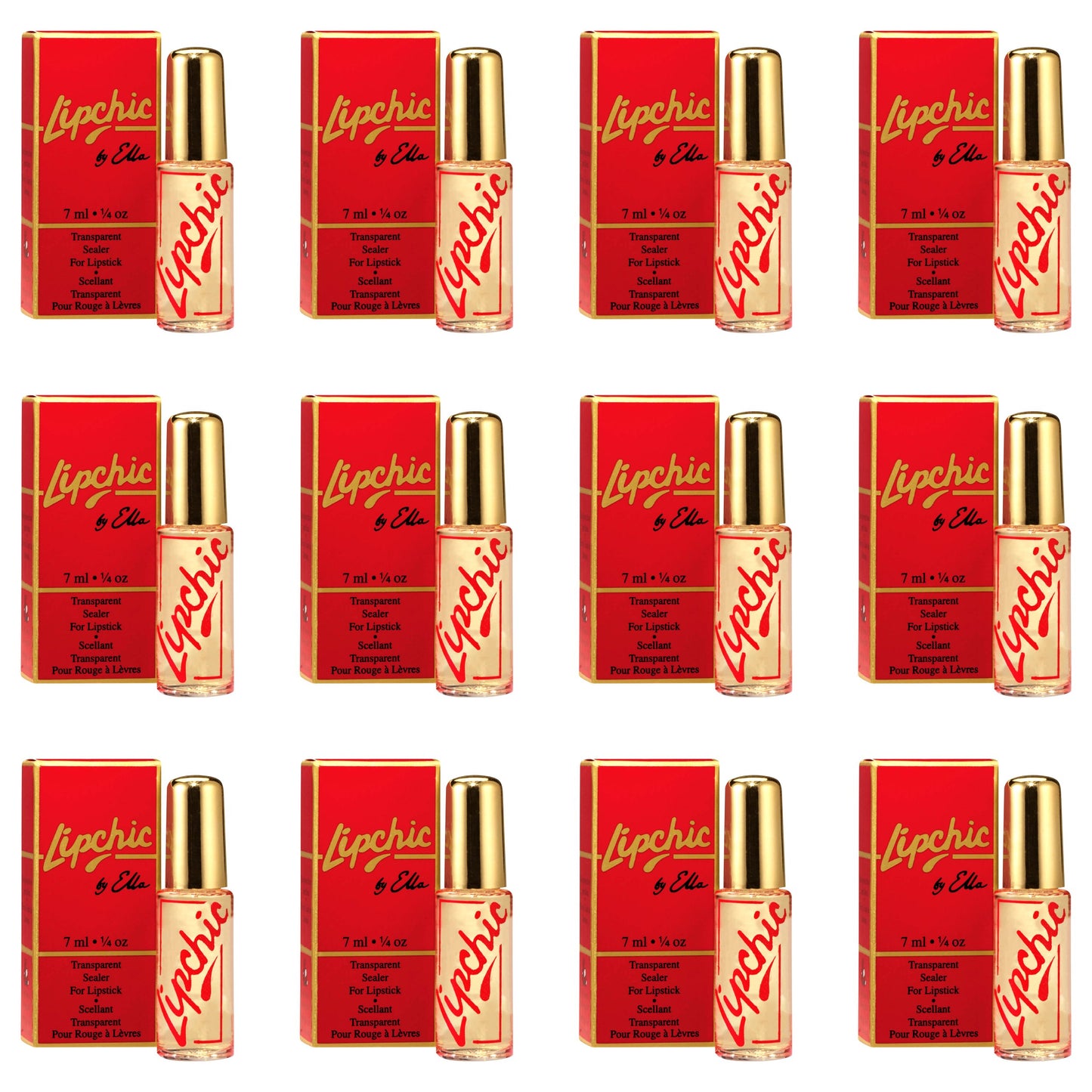 Ella International Lip Chic Lipstick Sealer – 12 Pack Long-Lasting Smudge-Proof Lip Color Lock (0.25 oz Each