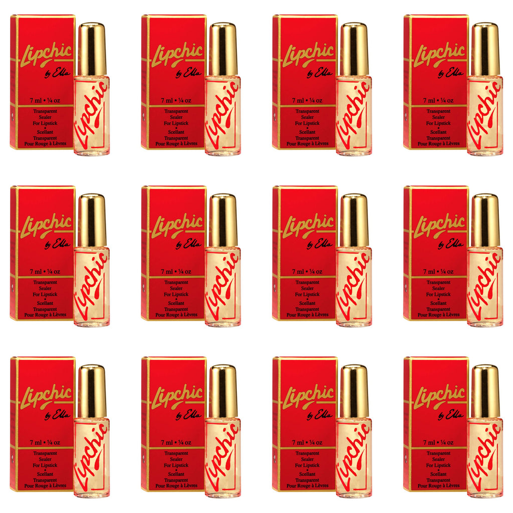 Ella International Lip Chic Lipstick Sealer – 12 Pack Long-Lasting Smudge-Proof Lip Color Lock (0.25 oz Each