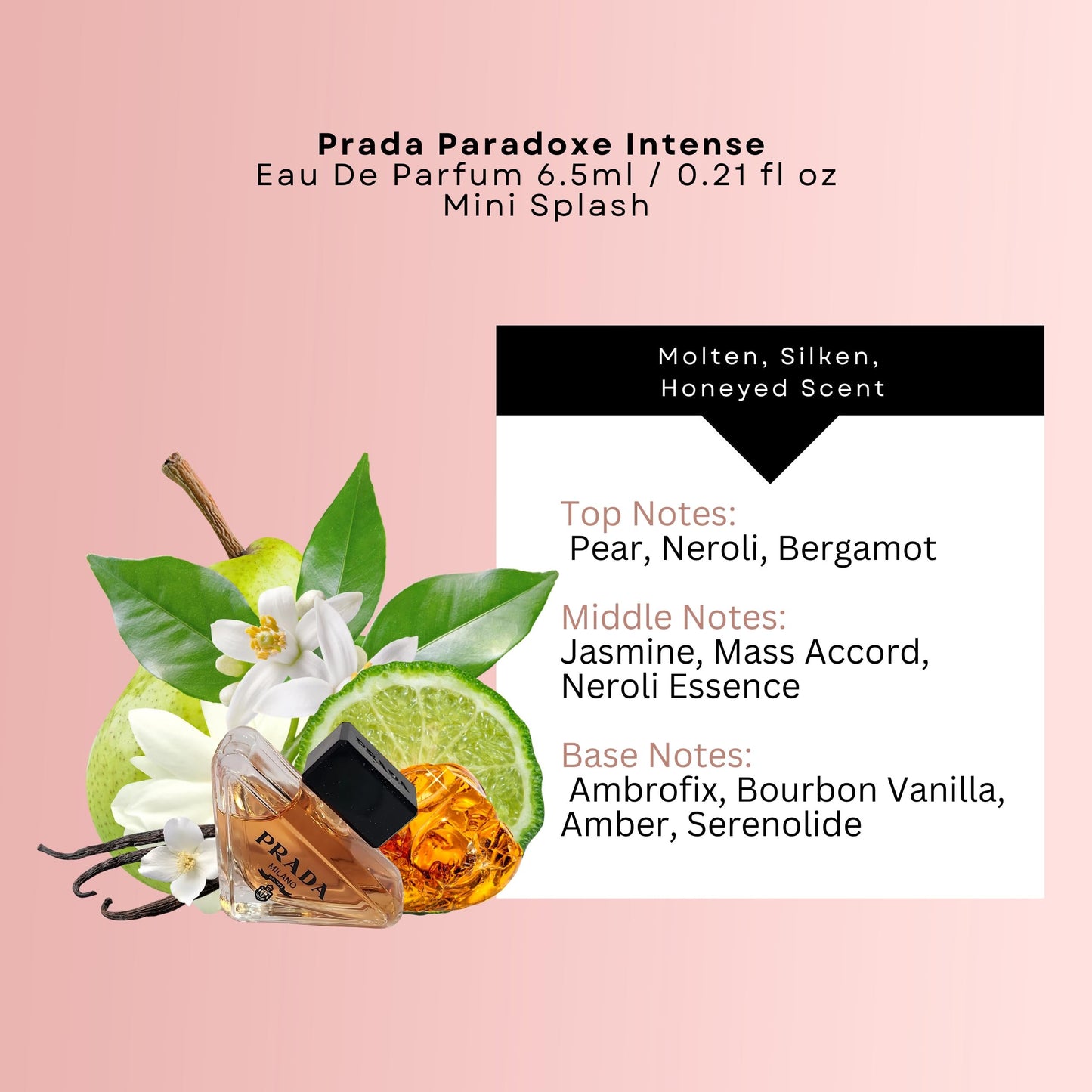 Prada Paradoxe Intense Perfume For Woman Mini EDP Travel Splash 0.23 Fl Oz