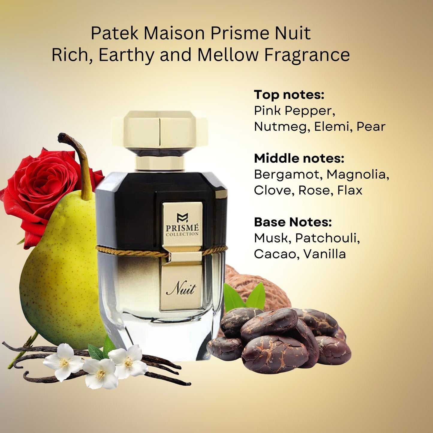 Patek Maison Prisme Nuit Eau de Parfum for Men – Designer Cologne Spray (3 oz)