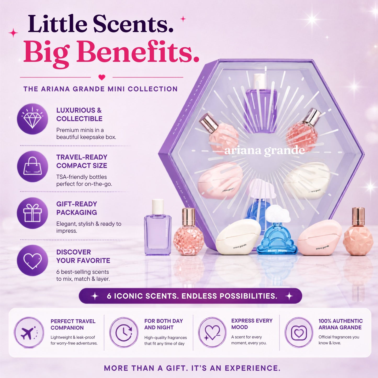 Ariana Grande Perfume Gift Set for Women 6 Piece 0.25 oz