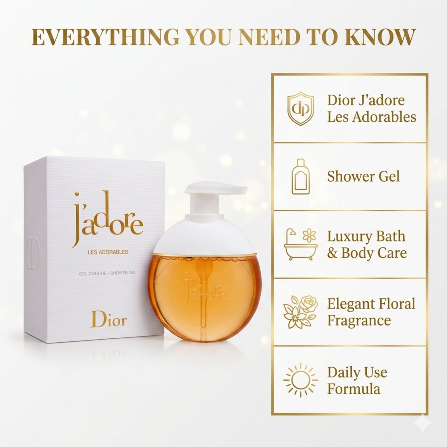 Dior J'adore Creamy Shower Gel Luxury Perfumed Body Wash – 200ml/6.8oz