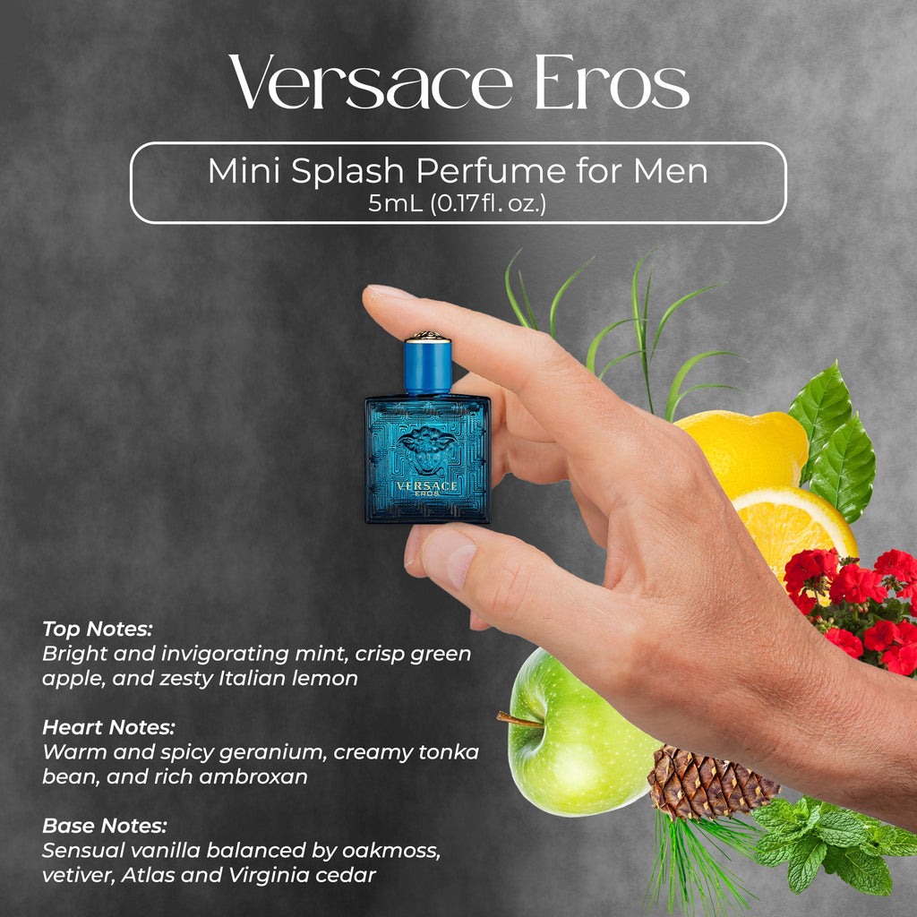 Versace 4 Piece Mini Fragrance Gift Set for Men – Eau de Toilette Collection (5 ml Each)
