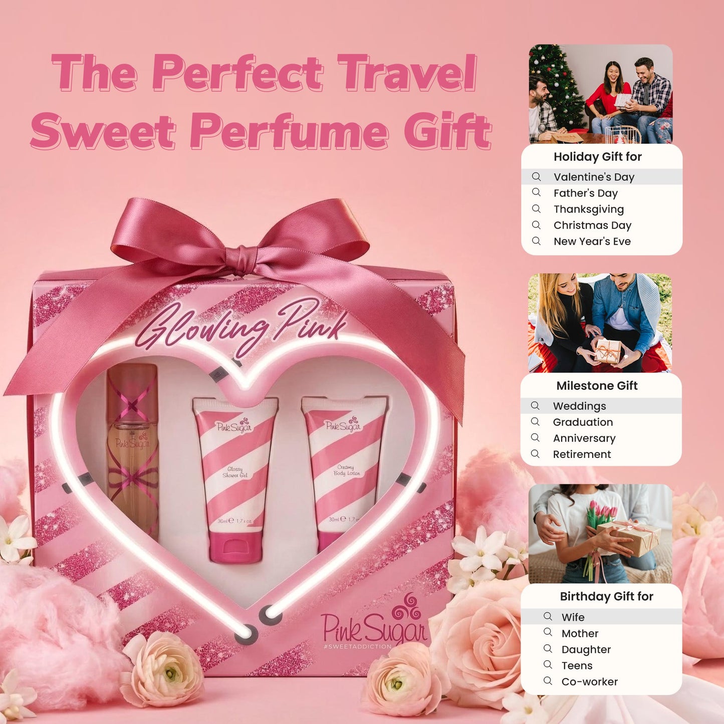 Pink Sugar By Aquolina, GLOWING PINK Fragrance Gift Set For Women