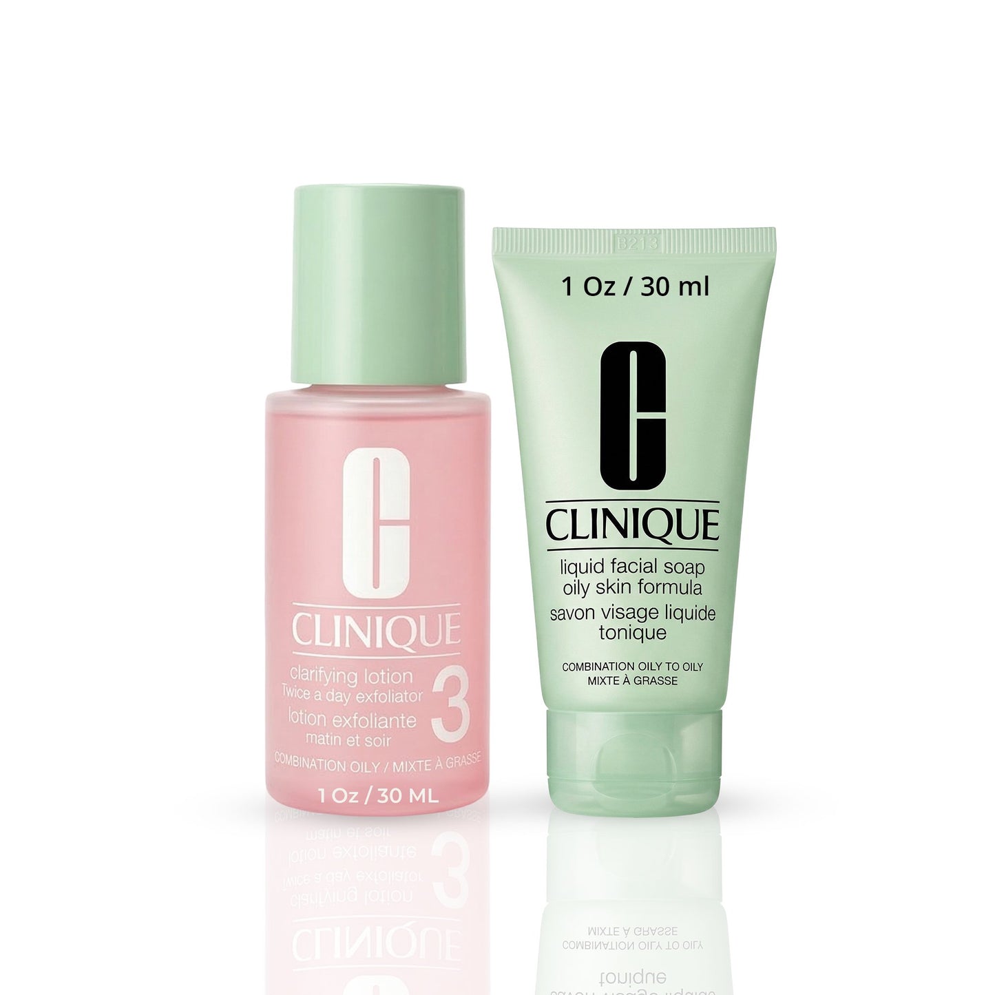 Clinique Liquid Facial Soap Combination Oily Skin | 3-Step System | 1 oz Travel Size