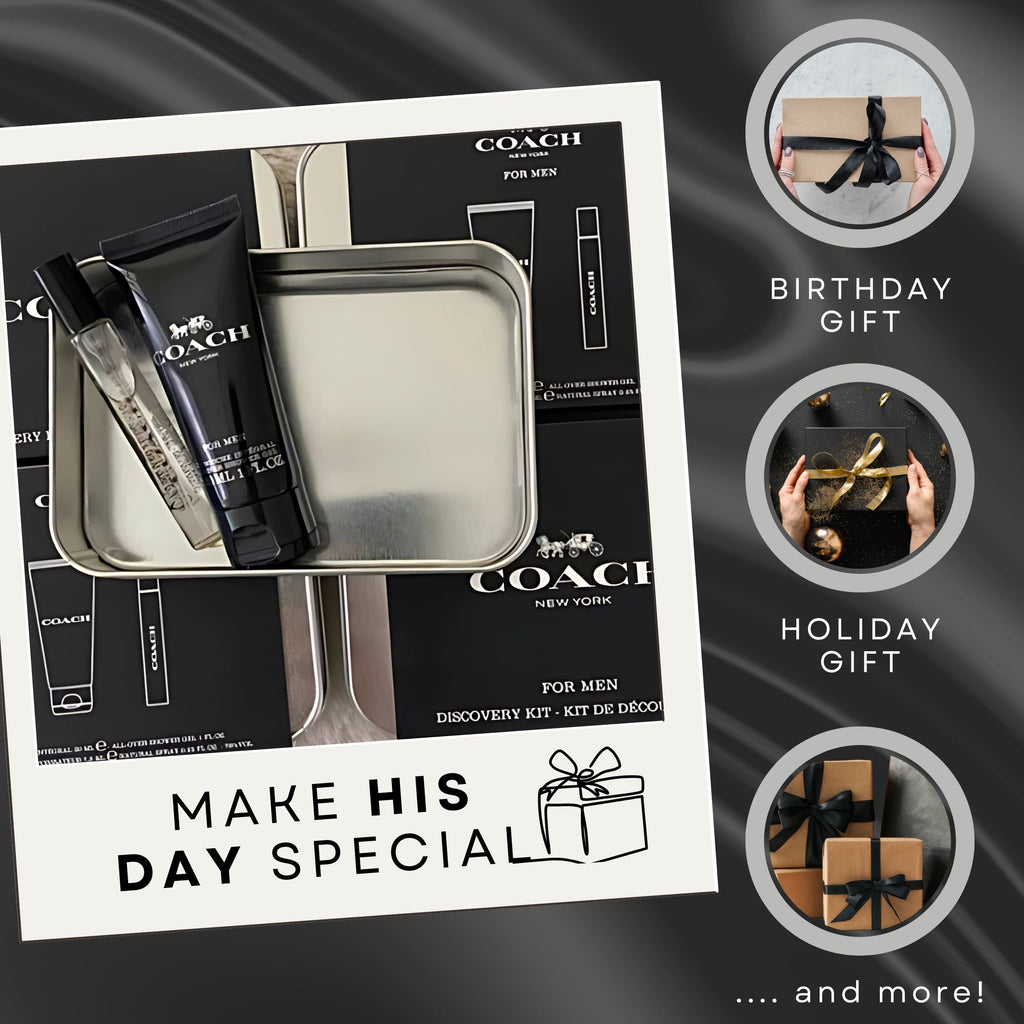 Coach Men New York Mini Gift Set – EDT Travel Spray (0.25 oz) & Shower Gel (1 oz)