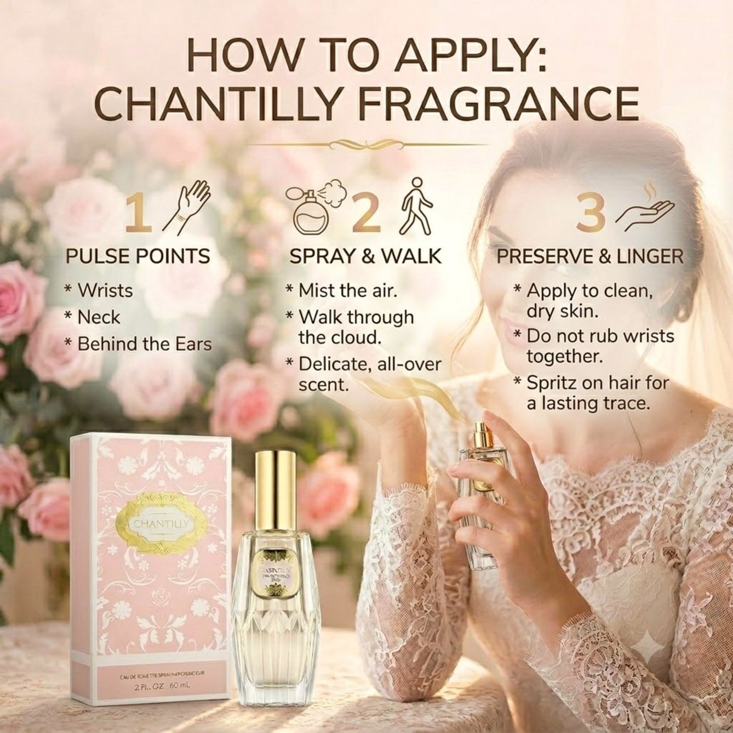 Chantilly Eau De Toilette Spray for Women 2 Fl Oz
