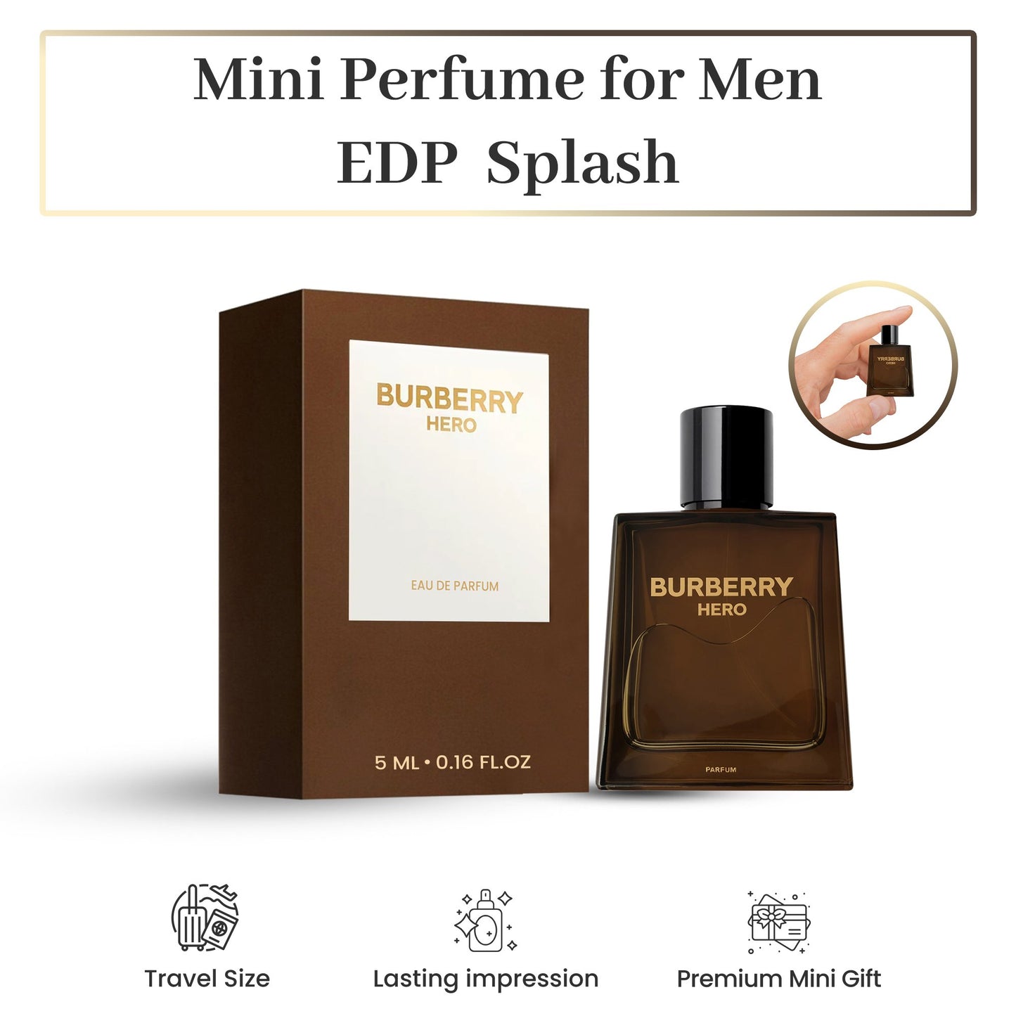 Burberry Hero EDP Mini Splash Perfume for Men 0.16 FL OZ / 5 ML