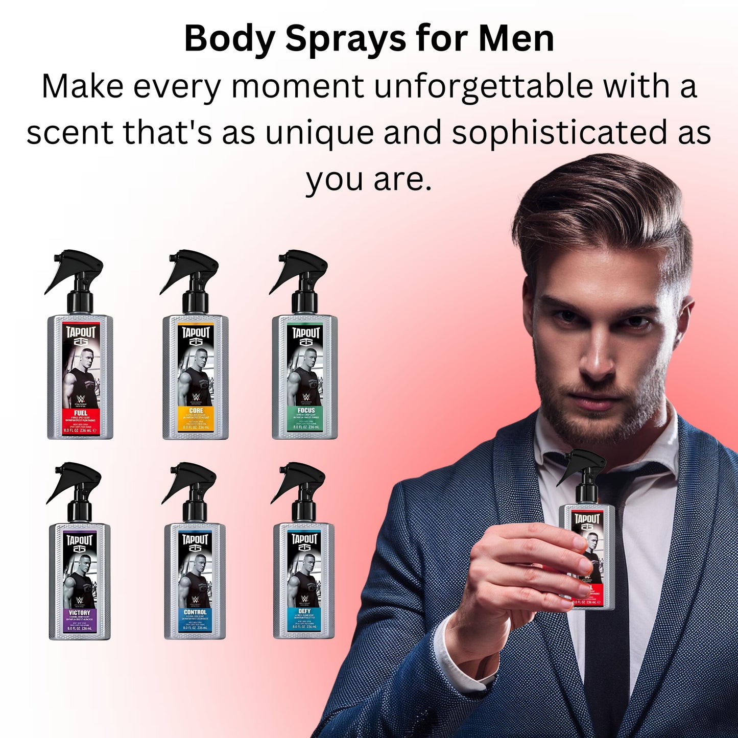 Tapout Body Spray for Mens Fragrance Variety set