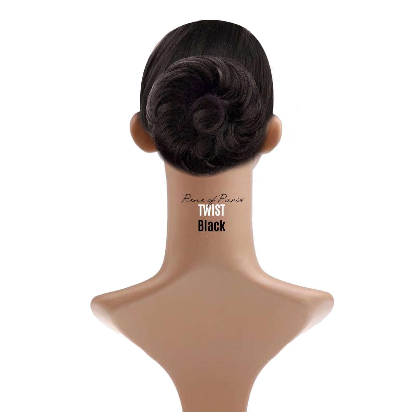 Rene of Paris Twist Messy Bun Hair Piece – Black Synthetic Clip-In Extension