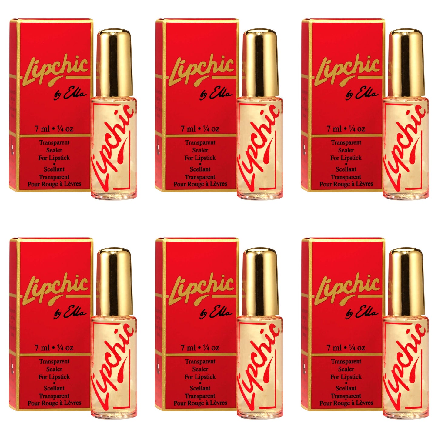 Ella International Lip Chic Lipstick Sealer – 6 Pack Long-Lasting Smudge-Proof Lip Color Lock (0.25 oz Each)